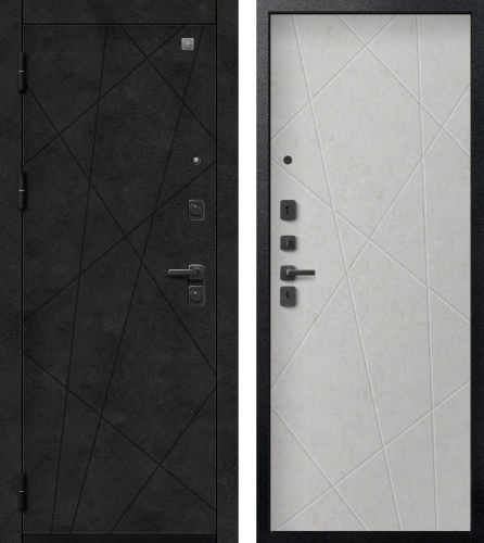 Центурион V-16 Чёрный муар+МДФ Бетон тёмный - Бетон светлый